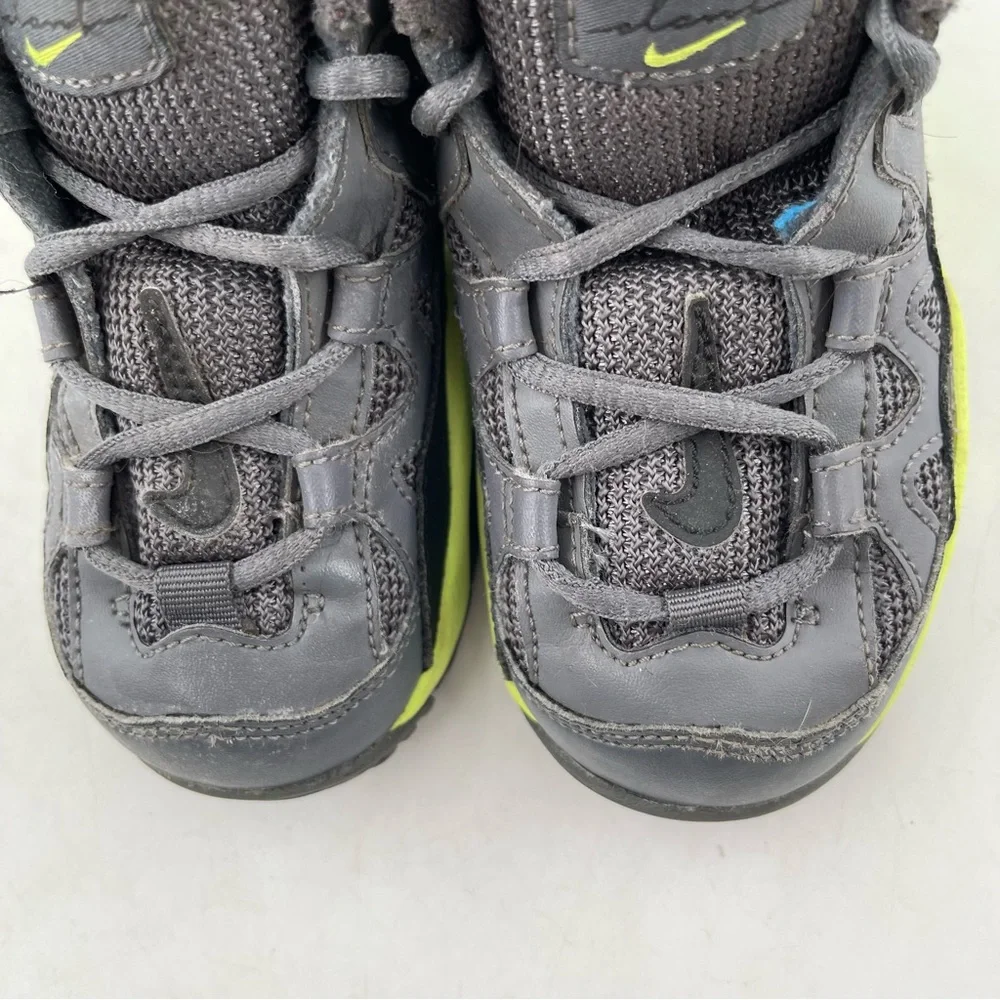 Nike Unisex Kid’s High Boots - Size 8C - Grey Yellow Sneakers Shoes